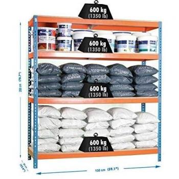 Simonrack Simonforte 1506-4 Chipboard Metal Naranja, Azul, Madera natural - Estanterías para el hogar