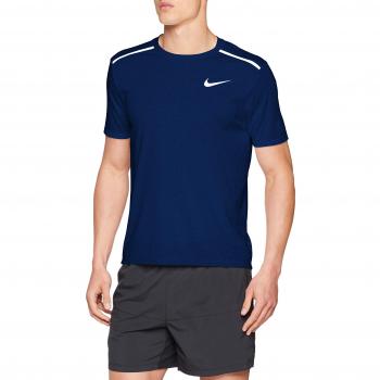 Nike Dri-FIT Rise 365 Camiseta, Hombre, Blue Void/Metallic Reflective Silver, Medium
