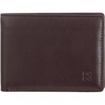 Cartera pequeña de hombre Dudu de piel multicolor con tecnología RFID, pantalla de cuero y pequeño bolsillo con ranura para tarjeta de crédito