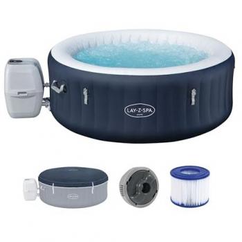 Spa Gonflable Bestway Lay-Z-Spa Miami - 120 Airjets - Diámetro 180 cm - Capacidad para 2 a 4 Personas - Incluye Cobertura y Cartucho