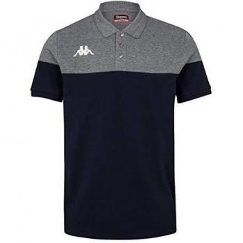 Kappa PIANETTI Polo de Manga Corta, Hombre, Azul Marino/Gris, XL