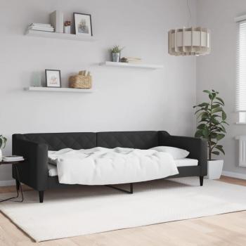 Sofá cama tela negro 90x200 cm vidaXL - Negro sin colchón