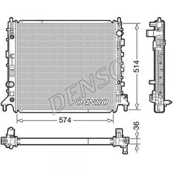 Radiador DENSO DRM99013 para refrigeración del motor, peso 2915g