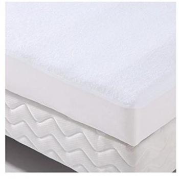 Protector de colchón impermeable Poyet Motte blanco 80 x 190 cm de algodón