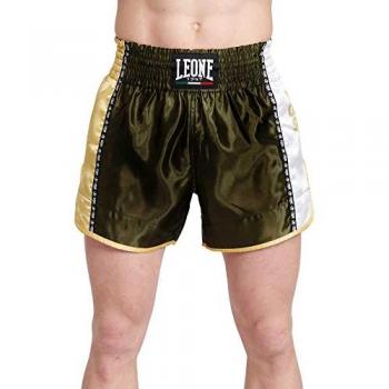 Leone1947 Pantalones Cortos de Boxeo Tailandés Training Thaibox Trunks Verde L Hombre
