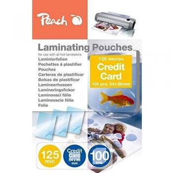Folio Laminado Peach para Tarjetas de Crédito 54x86mm, 125 mic, Brillante, Set de 100 Piezas
