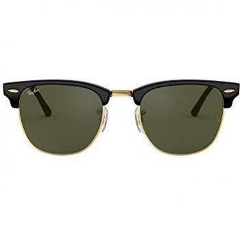 Ray-Ban Clubmaster RB3016 W0365 Sunglasses, Black Green G-15, 49 mm