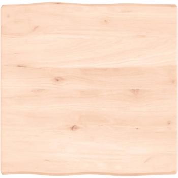 Mesa de comedor 60x60x(2-4) cm sin tratar, madera maciza de roble con borde natural