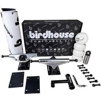 Kit Completo de Componentes para Patineta Birdhouse Plata y Negro 5.25 - Todo Menos la Tabla