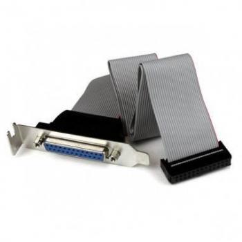 StarTech.com Low Profile 16 Inch Parallel Port Header Cable Adapter with Bracket - DB25 Female to IDC 26 Pin