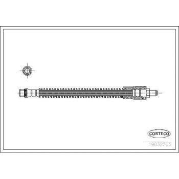 Latiguillo de freno CORTECO 19032565 - Manguera flexible para el sistema de frenos, fabricada en goma de alta calidad, resistente a la presión y a la abrasión, con conectores metálicos duraderos