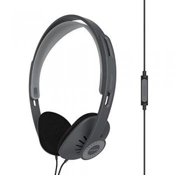Koss KPH30i On-Ear Headphones, Open-Back Design, Built-in Microphone and Remote Control for Calls, Adjustable Headband, 3.5mm Jack Connection, Black