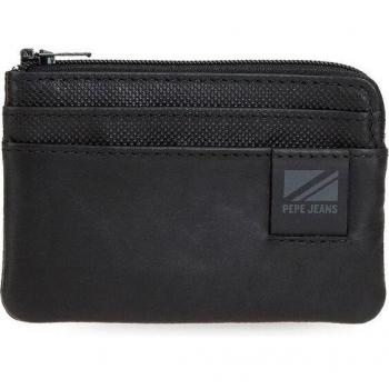Monedero Pepe Jeans Topper Negro de piel genuina con diseño elegante