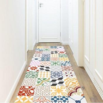 Alfombra de Vinilo Multicolor para Patio 80x300 cm