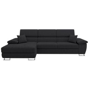 Sofá rinconero Comfivo 137 con función de descanso y caja de ropa de cama, 275x170x71cm, color gris