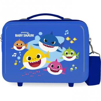 Neceser de Viaje para Niños Baby Shark, Adaptable, Material ABS, Diseño Ocean Sharks, Color Azul, Capacidad 9L