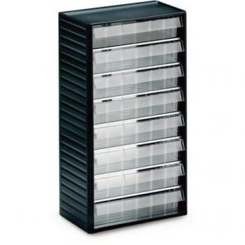 Almacén de piezas pequeñas Kaiser Kraft 771333, dimensiones 55 H x A x P, módulo de cajones Treston gris de PP con 8 cajones, medidas 550mm x 310mm x 180mm