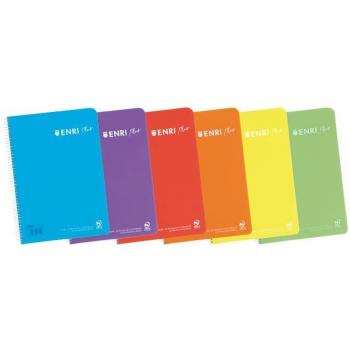 Cuaderno Enri Plus Tapa Plástica Folio 80 Hojas 5x5 con Margen y Separador de Colores - Pack de 5 unidades