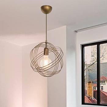 Lámpara Colgante Hove 1xE27 20W Metal Bronce Antiguo 30x28 cm Altura Total 75 cm