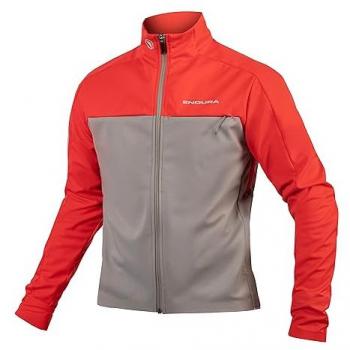 Chaqueta cortavientos Endura Windchill II para ciclismo en color rojo granada y gris, talla XXL