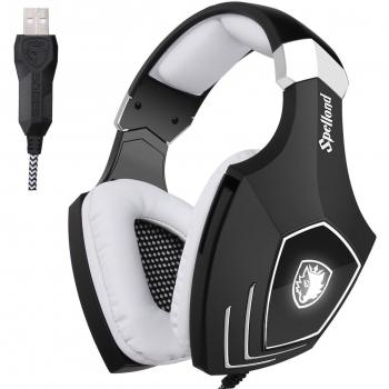Gaming Headset Auriculares estéreos del micrófono de los SADES A60 / OMG sobre los auriculares estéreos del oído con el micrófono Ruido que aísla la luz del LED del control de volumen para la PC/MAC