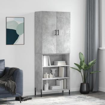 Aparador Alto de Madera Multicapa Gris Hormigón 69,5x34x180 cm