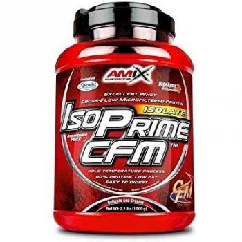 AMIX- Proteína Isolada, Isoprime CFM, Aislado de Proteína de Suero, Sabor Fresa, Ayuda a la Recuperación Muscular, Proteína de Suero de Alta Pureza, 1 Kg