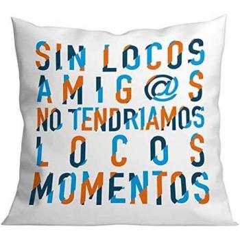 Cojín Roymart Sin Locos Amigos Blanco 40x40cm