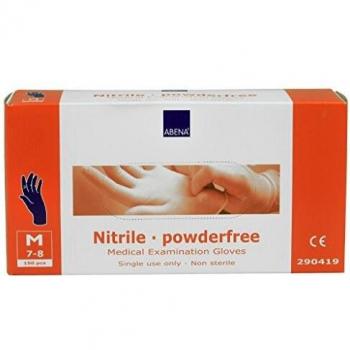 ABENA Powder-Free Nitrile Disposable Gloves Size M - 100 Count