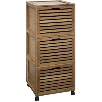 Mueble de baño Sicela 3 cajones y 1 puerta en bambú - Mueble de almacenamiento natural