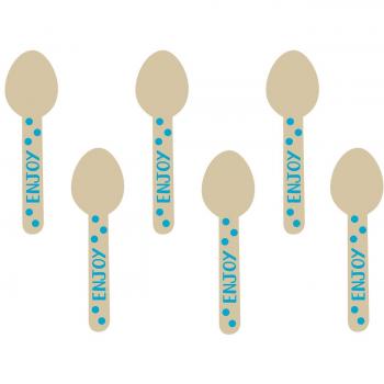 Amscan International – 437004 azul Buffet Mini Set de cucharas de madera