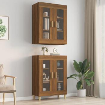 Armario de pared colgante moderno 69,5x34x90 cm con puertas y cajón de madera en roble Sonoma, mueble de almacenaje auxiliar para salón