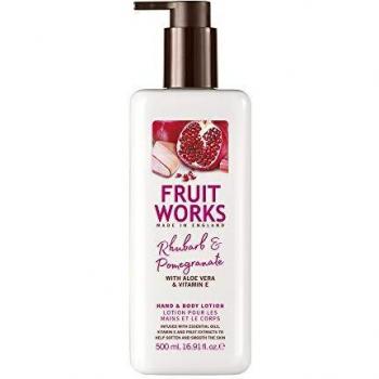 Fruit Works Rhubarb & Pomegranate Cruelty Free & Vegan Hand & Body Lotion With Natural Extracts 1x 500ml