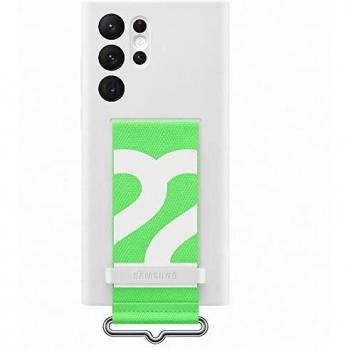 Samsung Official S22 Ultra Silicone Cover with Strap White