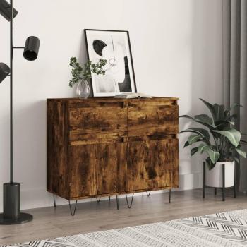 Aparador de Madera de Ingeniería 2 uds 40x35x70 cm en color Roble Ahumado, Mueble de Almacenaje para Salón, Buffet y Armario Auxiliar