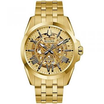 Bulova Sutton Automatic Gold Men's Watch with Stainless Steel Strap 97A162