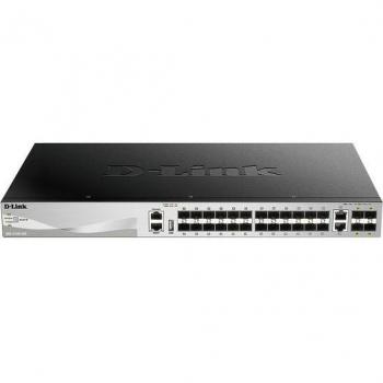 D-Link DGS-3130-30S/E Switch Gestionado de Capa 3 con 24 Puertos SFP, 4 Puertos SFP+ y 2 Puertos Ethernet 10G