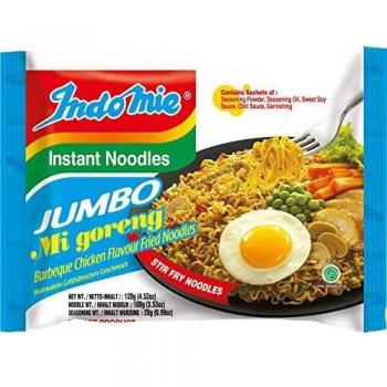 Indomie Mi Goreng - Pasta Instantánea sabor barbacoa y pollo, de Indonesia, preparación rápida y fácil - Paquete de 24 unidades de 128 g