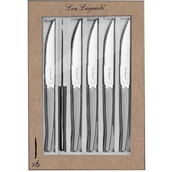 Estuche de 6 cuchillos para carne Laguiole acero inoxidable