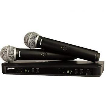 Kit de micrófonos inalámbricos Shure BLX288E con 2 micrófonos PG58, frecuencia M17