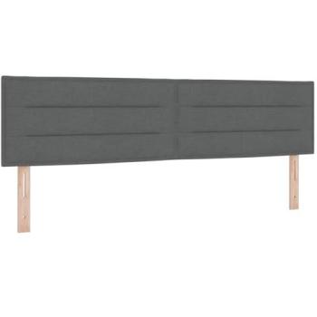 Cabecero LED con tiras de luz gris oscuro 180 cm tela