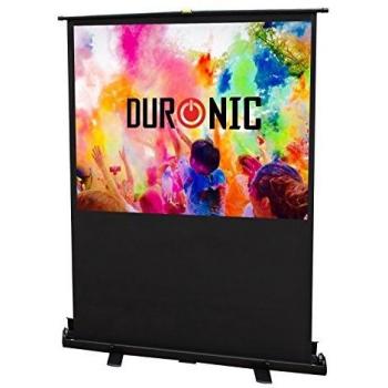 Pantalla de Proyección Manual Duronic FPS80/43 80 con Pie de Apoyo 4:3 - Pantalla Blanca Mate Portátil para Cine, Teatro y Escuela (163x122 cm) Ultra HDR 3D Ready