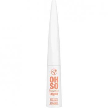 W7 Oh So Sensitive Liquid Black Eyeliner - Delineador Líquido Hipoalergénico Negro