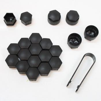 17mm Negro Coche Rueda BLOQUEO TUERCA Cubiertas De Perno Funda Universal