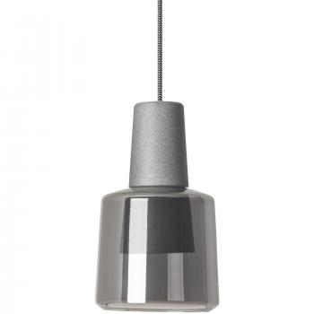 LEDS·C4 Khoi - Lámpara Colgante de Techo LED 19.5W 3000K 907Lm Aluminio Cemento y Cristal Fumé