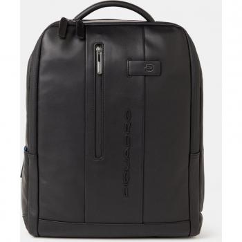 Piquadro Urban Leather Backpack for Men with Laptop Compartment, Black, Size: ONE SIZE