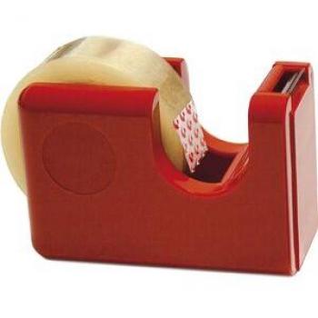Dispensador de cinta adhesiva Fixo Caramel Junior - Color rojo - Incluye rollo de 33m x 19mm