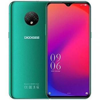 4g smartphone libre doogee x95 pro 4gb32gb android 10 telefono movil dual sim 652zz waterdrop pantalla bateria 4350mah carga rapida 13mp triple camara gps wifi reconocimiento facial verde