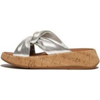 Fitflop Sandalias de piel F-Mode Twist plateado