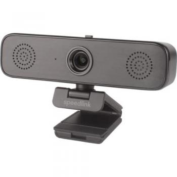 Cámara Web Speedlink Audivis 1080p con Micrófono y Altavoz para Videoconferencias 100° Full HD